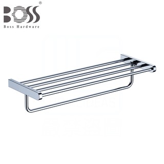《BOSS》304不鏽鋼毛巾置衣架 D-11010 寬60cm 不銹鋼亮面 雙層置物架 置物毛巾架 臺灣製造【免運費】