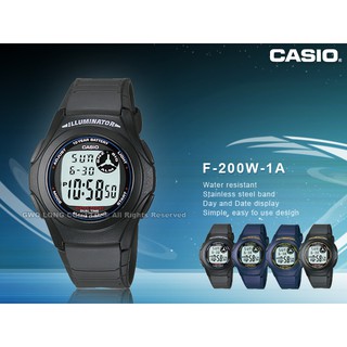 CASIO 卡西歐 F-200W-1A 電子錶男錶_學生必備~送禮專區_(另W-210) F-200W 國隆手錶專賣店