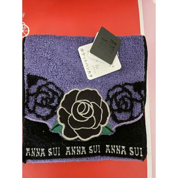 Anna sui 正方行毛巾布包（可放袖珍包、女性衛生用品、濕紙巾) 全新（專櫃購買）