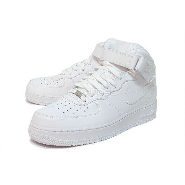 white mid top air force ones