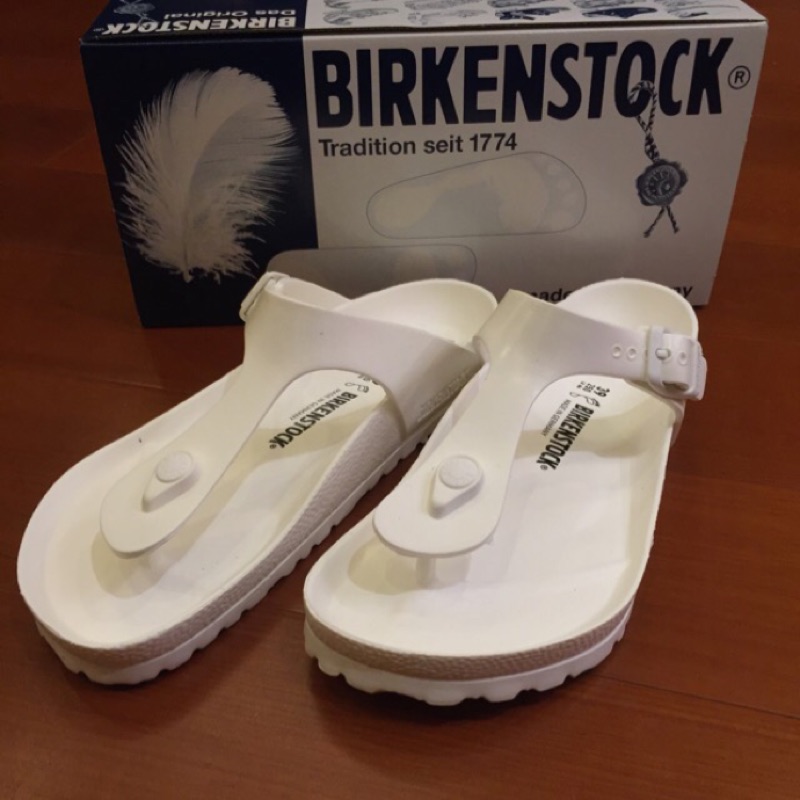 Birkenstock 勃肯EVA白色防水夾腳拖鞋