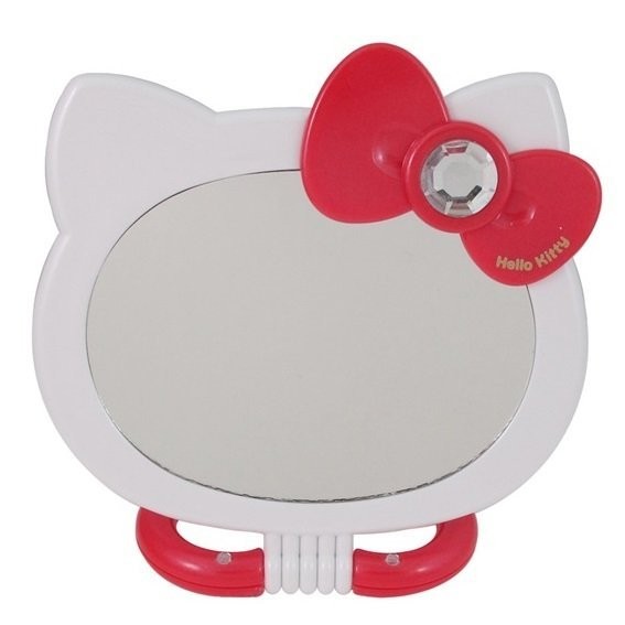 Hello Kitty 造型兩用雙面鏡《紅.大臉.愛心底座.》