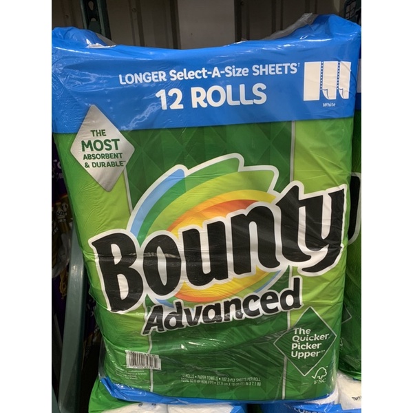 Bounty2層隨意撕特級廚房紙巾 單捲107張 好市多代購