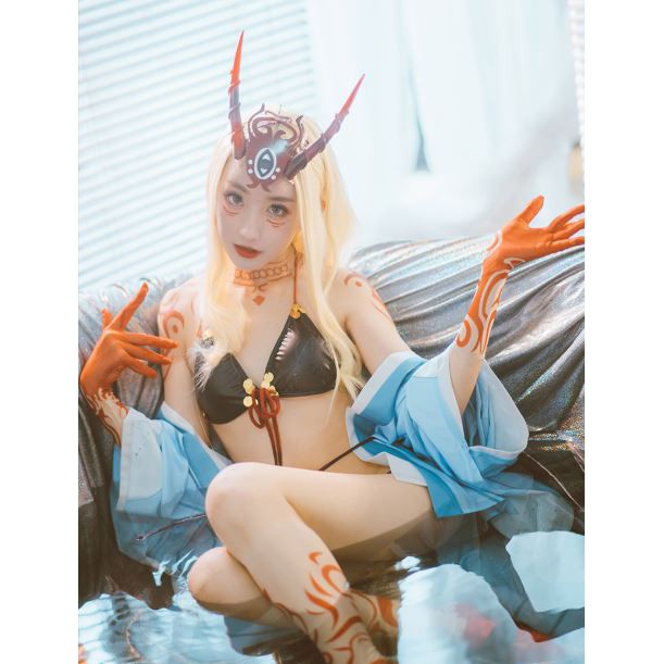 子午卯酉 悠窩窩fate Grand Order Fgo 茨木童子18年泳裝cos Cosplay 蝦皮購物