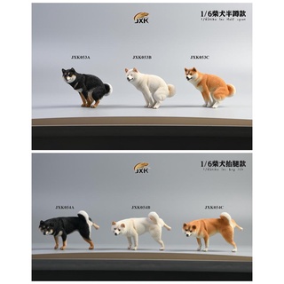 ［迷你動物系列］ JXK 1/6柴犬模型沙雕手辦動物創意搞怪黑柴拉屎小狗擺件桌面裝飾玩具