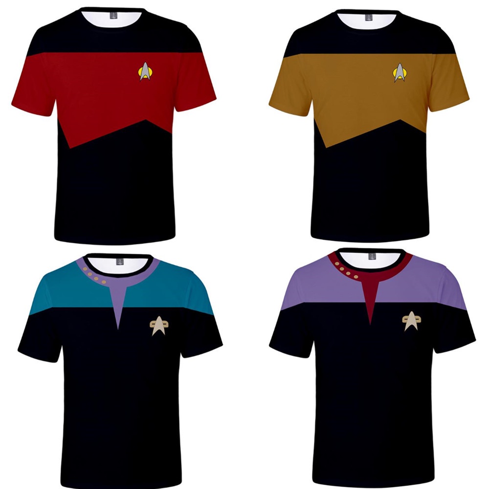 Rocket Little Star Trek 3d印花上衣男女街頭角色扮演兒童簡約O領短袖超大T恤