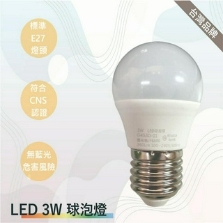 TRUNK壯格 LED燈泡 3W(台灣製-滿1500以上送LED燈泡)