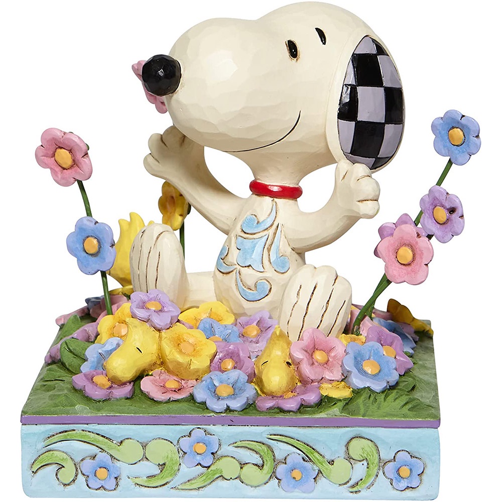 Enesco 精品雕塑 Snoopy 史努比與胡士托花床居家擺飾 EN28330