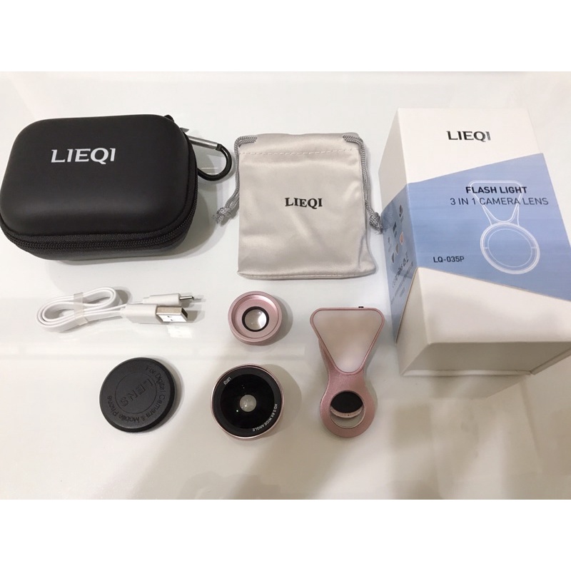 【LIEQI】LQ-035P 0.6  x HD抗變形LED補光玫瑰花瓣廣角手機鏡頭 美顏自拍 直播神器