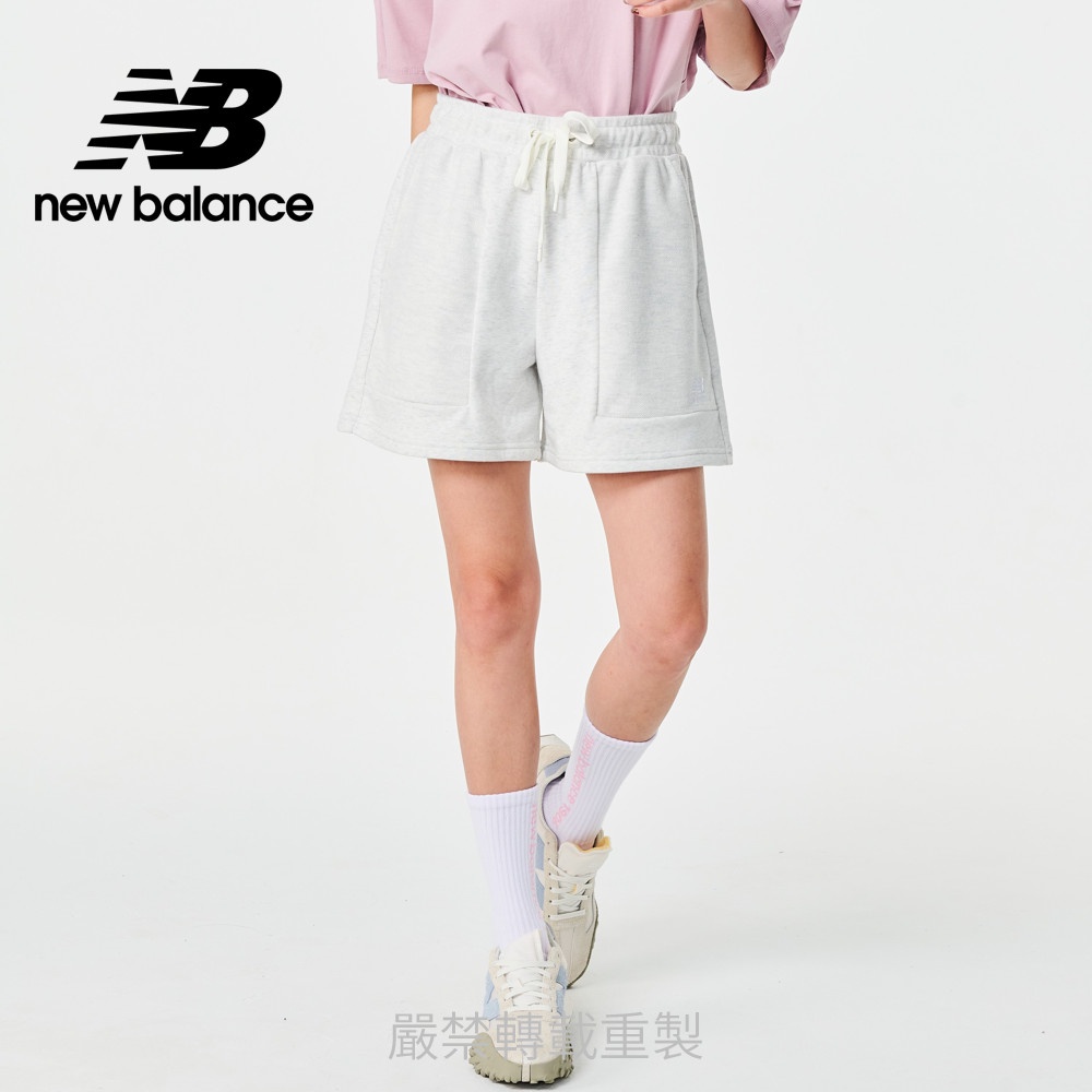 【New Balance】 NB 棉質短褲_女性_灰色_WS23500SAH