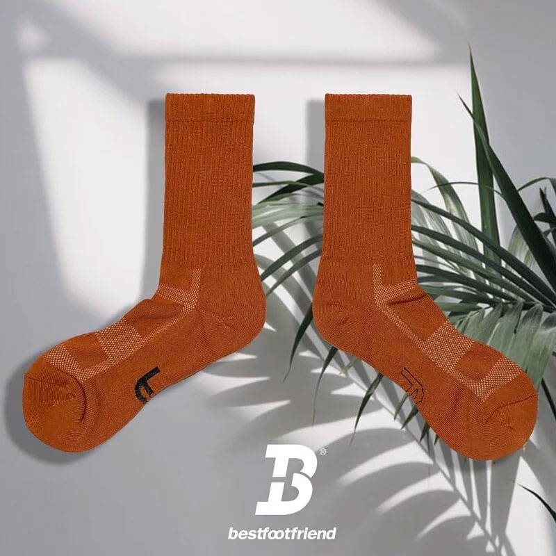 BEST FOOT FRIEND - BF22008-OG 素面純色 BFF 中筒襪 / 小腿襪 (橘紅色) 化學原宿