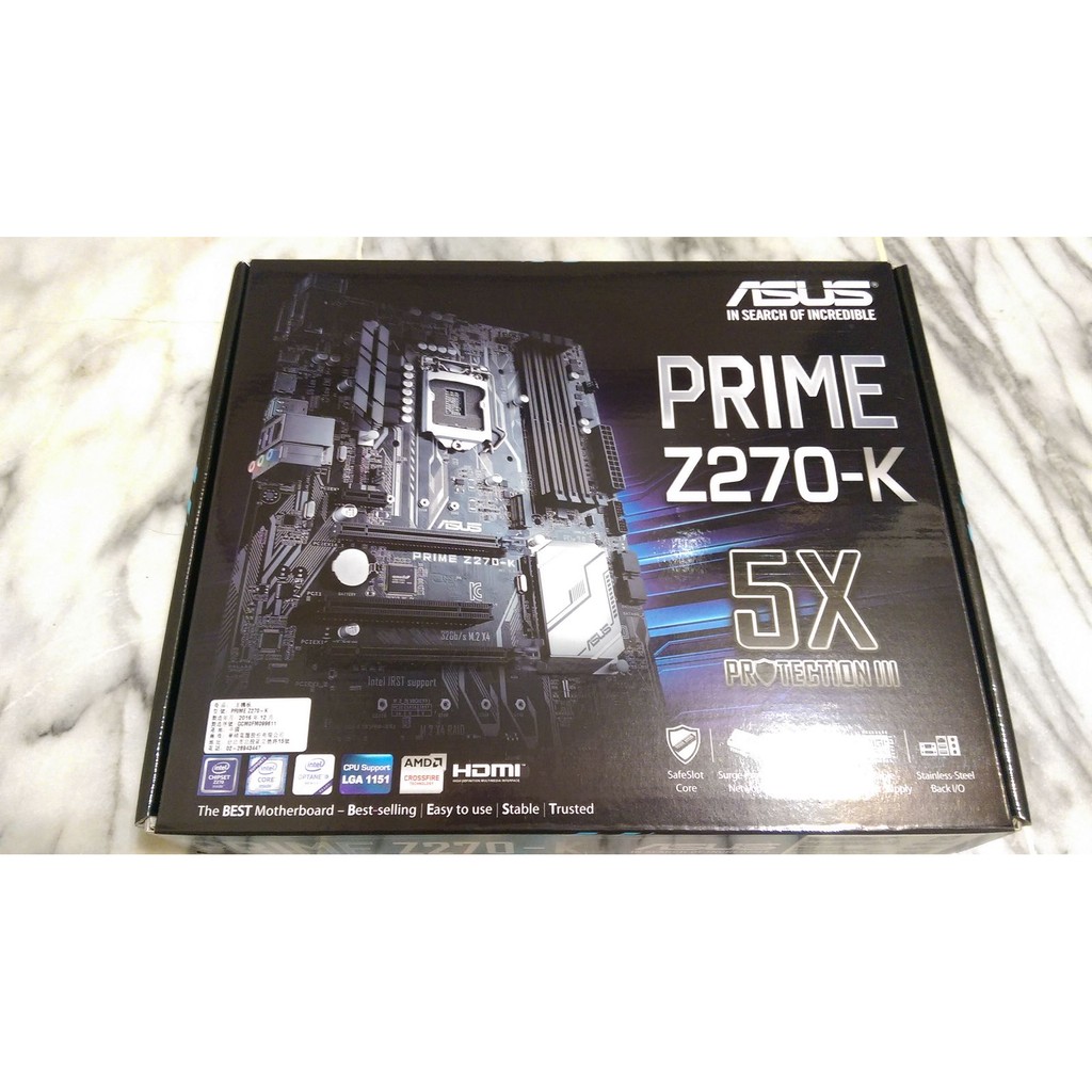 (全新品) 華碩 ASUS PRIME Z270-K LGA1151 主機板 (Z170 Z270)