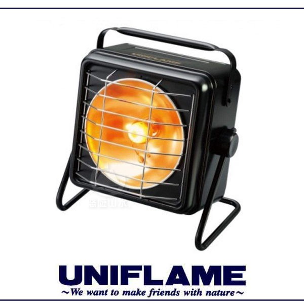 【UNIFLAME 日本 方型暖爐《黑》】630037/瓦斯暖爐/小暖爐/汽化爐/-5℃燃燒可能/悠遊山水