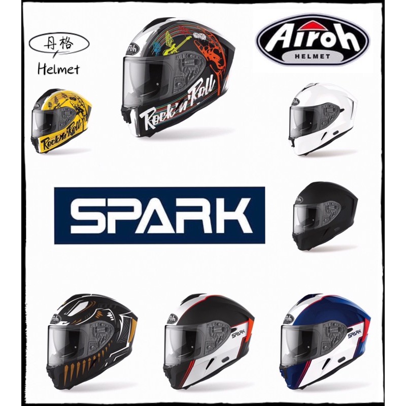 【丹格】AIROH SPARK 義大利品牌安全帽 全罩安全帽 內墨片 輕量 通風 快拆鏡片