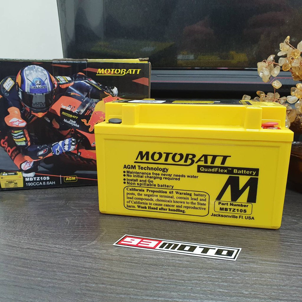 【93 MOTO】 MOTOBATT 黃色電池 黃色電瓶 MBTZ10S YAMAHA YZF-R1 R1 04-14年