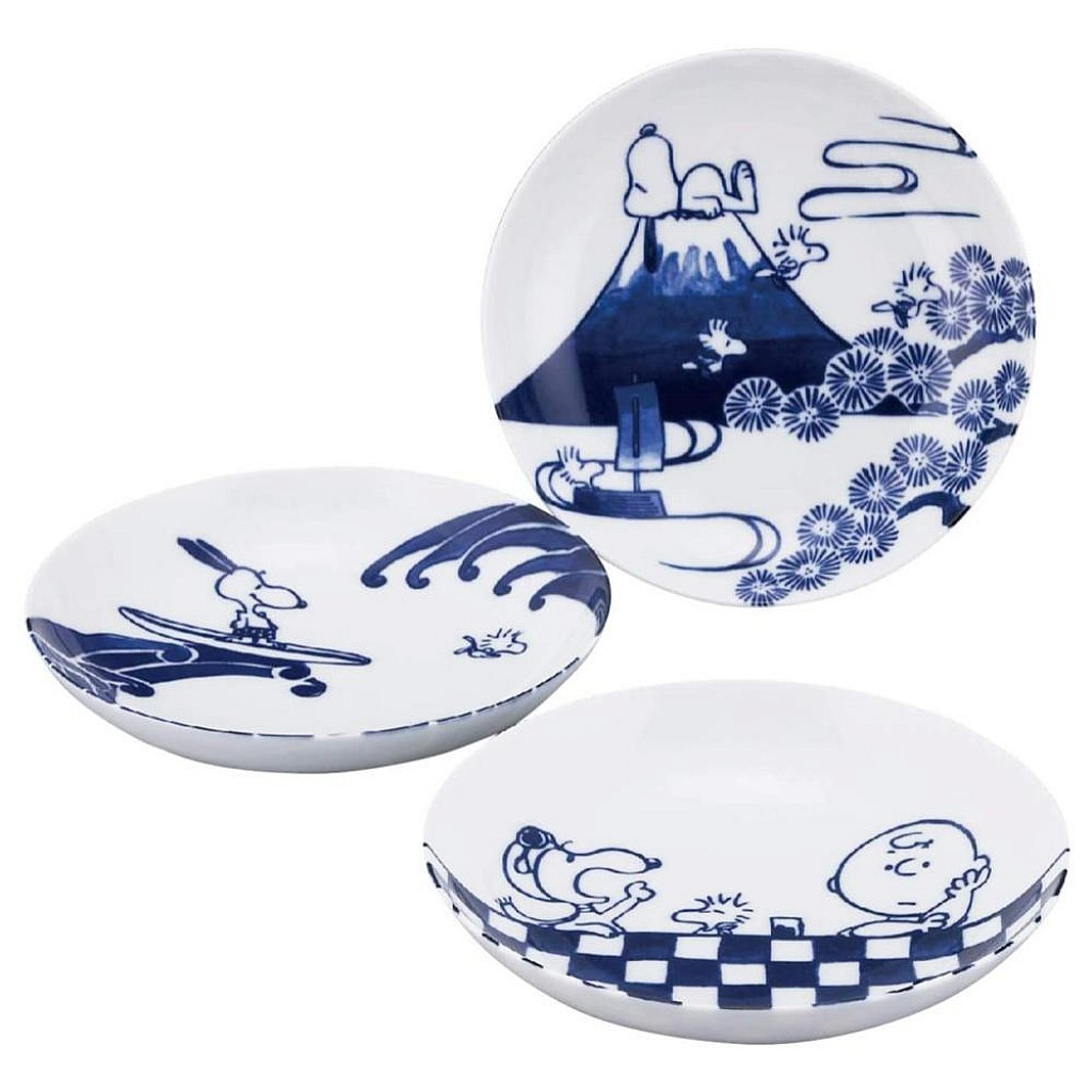 食器堂︱日本製 史努比 陶瓷盤 陶瓷 21CM 大盤 陶瓷盤組 盤子 瓷盤 3入 211366