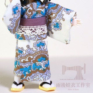 藍色牽牛花浴衣和服 Ob11 黏土娃 雨後娃衣工作室 蝦皮購物