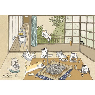 【小巷】貓小姐 浮世貓繪 夏之蕎麥麵 (300片, AJR300-138, 台灣製拼圖)