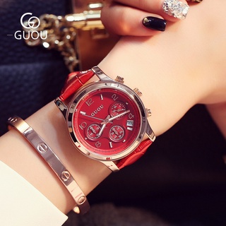 香港 GUOU 品牌手錶 8175 時尚休閒 復古 防水 禮物首選 女士手錶（100%正品）