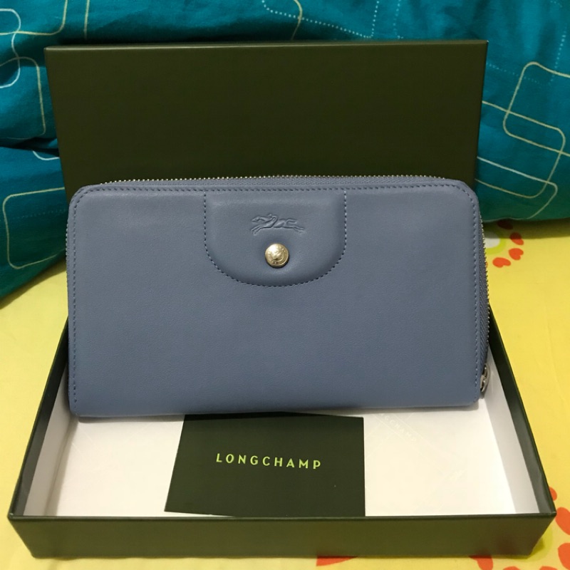 💙Longchamp💙霧藍色長夾