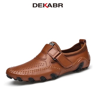 Dekabr 時尚懶人鞋男士真皮柔軟舒適套穿莫卡辛手工男士休閒鞋駕駛步行豪華休閒