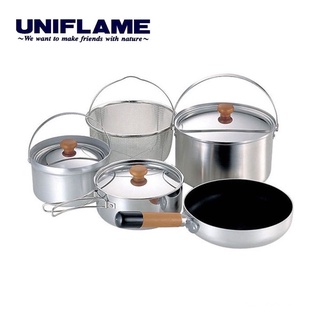 (現貨)日本UNIFLAME Fan5 DX 不鏽鋼鍋具組 5人份 660232