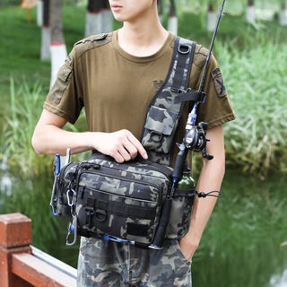 多功能釣魚包單肩包斜挎包腰包魚餌收納實用裝備釣魚包x232g