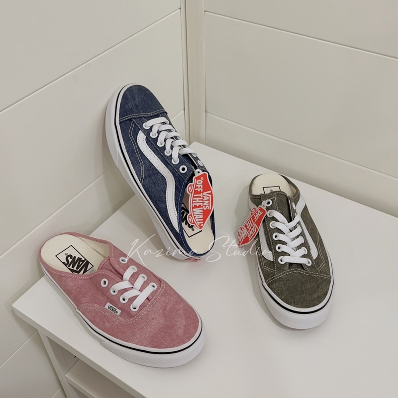 Kazima｜Vans Mule Style 36 套腳 Authentic 水洗 綠 藍 粉 踩腳 拖鞋 穆勒 穆勒鞋