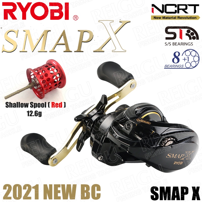 RYOBI SMAP X 小烏龜捲線器 超輕 碳素水滴輪 2021新款 8+1BB 195g 路亞 遠投 微拋 淺線杯海