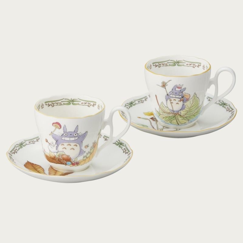 【現貨】日本 Noritake 骨瓷 龍貓 TOTORO 咖啡杯組(2杯2盤)