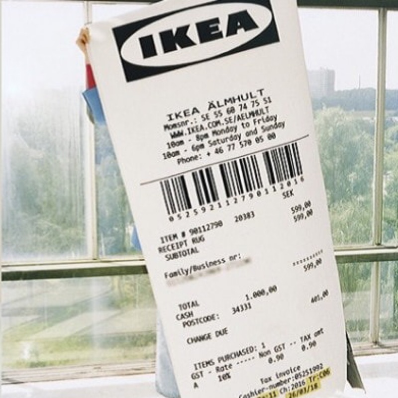 限量 IKEA markerad收據地毯 長毛地毯