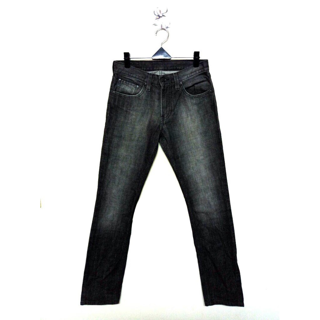 30腰 Levi's 504 黑鐵灰色 修身牛仔褲 (190414)