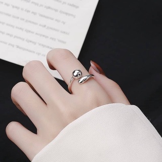 現貨｜LINGLING流行純銀飾品❤️韓國東大門s925純銀圓球圓珠水滴純銀戒指 開口戒指 銀飾 食指戒 女生戒指