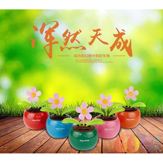 ☆IRIS☆ 太陽能車內裝飾品 汽車擺件 車載公仔 自動搖擺太陽花 搖頭蘋果花