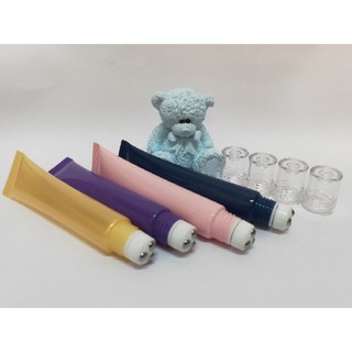 20g軟管滾珠按摩珠管 紫 粉 深籃 金 DIY手作眼霜 分裝按摩管 精油乳液分裝管 空管
