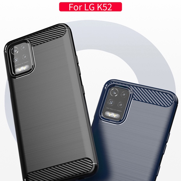 【拉絲碳纖維軟套】LG K52 6.6吋 LMK520YMW 軟殼 保護殼 TPU 包覆 髮絲紋 防指紋 手機殼 矽膠套
