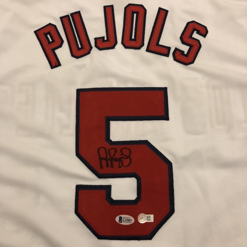 MLB 生化人 Albert Pujols 簽名球衣 BECKETT認證 無裱框 天使球衣 紅雀 道奇