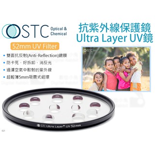 數位小兔【STC 抗紫外線保護鏡 Ultra Layer UV Filter 52mm】UV鏡 相機 抗UV 鏡頭 濾鏡
