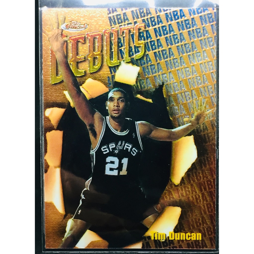 TIM DUNCAN 新人 1997-98 TOPPS FINEST #101 DEBUTS ROOKIE RC 馬刺隊