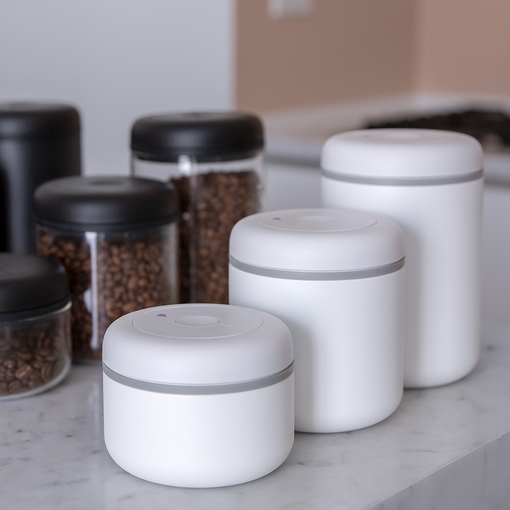 FELLOW ATMOS不鏽鋼真空密封罐(0.4+0.7L+1.2L)-霧面白-三入一組 防疫 食品收納 閃物咖啡