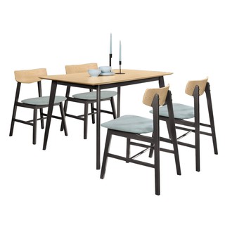 Boden-奧圖4尺北歐風雙色餐桌4尺餐桌椅組合(一桌四椅)