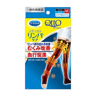 樂婕 日本製 Dr.Scholl QTTO 爽健 雙防滑設計 美腿機能襪 半大腿腳底款 M/L