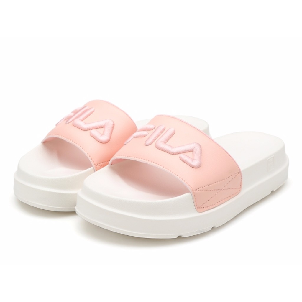 seoul852韓國預購  FILA  23號最後一雙現貨 新款夏天拖鞋 白粉配色厚底刺繡款