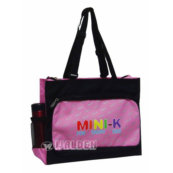 《葳爾登》MINI-K兒童手提袋便當袋/補習袋/文具袋可放A4/購物袋/MINI-K餐袋才藝袋2255粉色