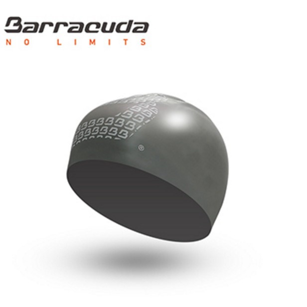 美國 Barracuda 巴洛酷達  舒適貼合 好戴 質感柔軟 不勒頭 品牌推薦 成人矽膠3D泳帽-銀