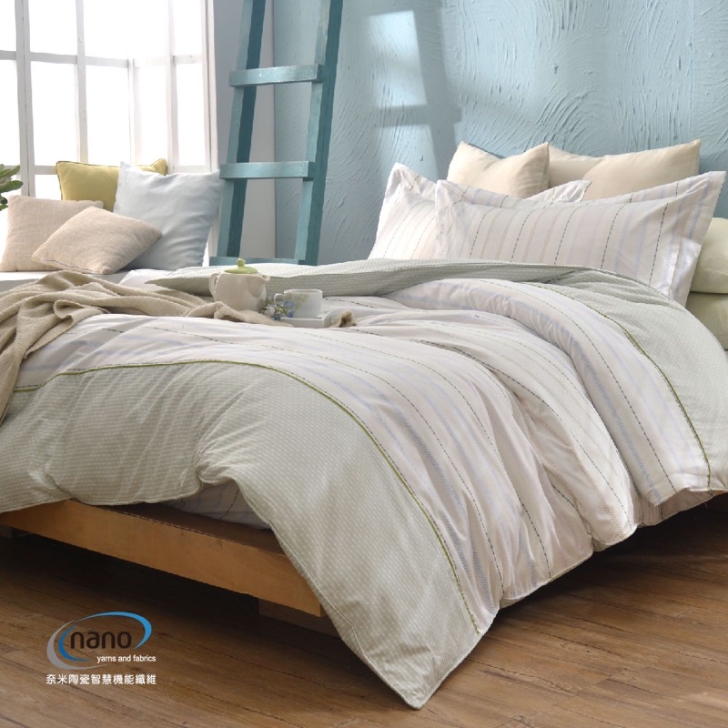 奧斯汀02008蘭德爾(綠) 床包/兩用被/純粹好棉100%無異纖精梳純棉
