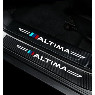 ALTIMA/Teana 防踢墊+門檻 磨皮革 碳纖維布 汽車門檻條 防踩 迎賓踏板 內置 外置