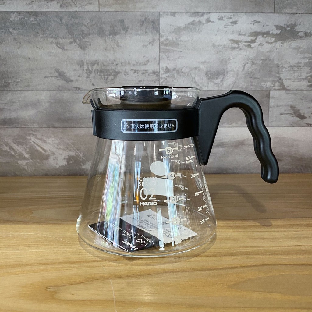 日本 HARIO V60 好握耐熱玻璃壺 咖啡壺 下壺 1-5杯用 700ml VCS-02B