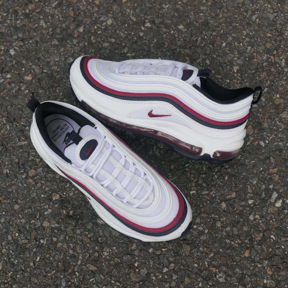 正品NIKE AIR MAX 97 白藍紅 國旗 子彈 反光 3M 郭雪芙 情侶鞋 美國隊長 921733-102 現貨