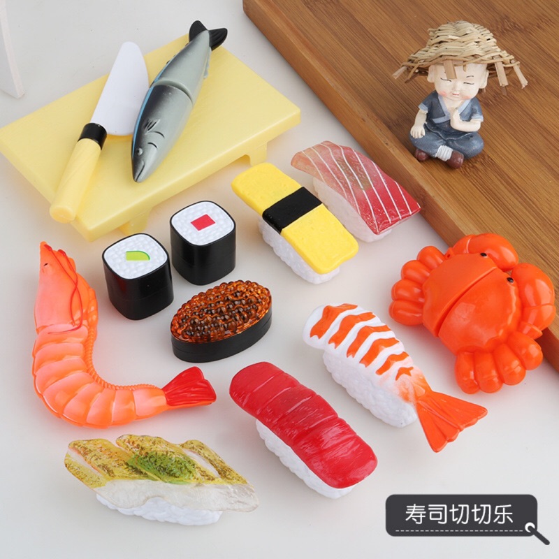 食物切切樂 壽司切切樂13件套組 仿真日本料理握壽司 家家酒玩具